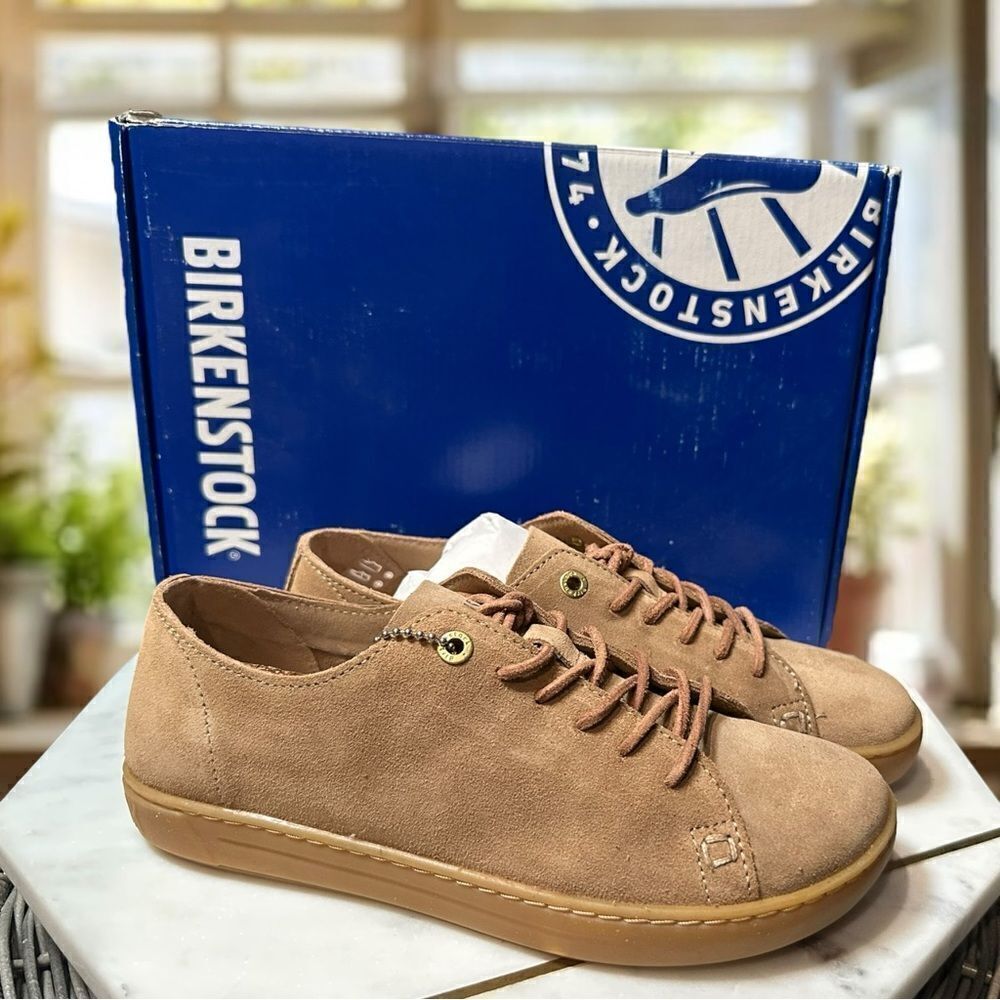 BIRKENSTOCK Arran Leather Lace Up Sneaker Shoes Sand Size 36 - Picture 2 of 14